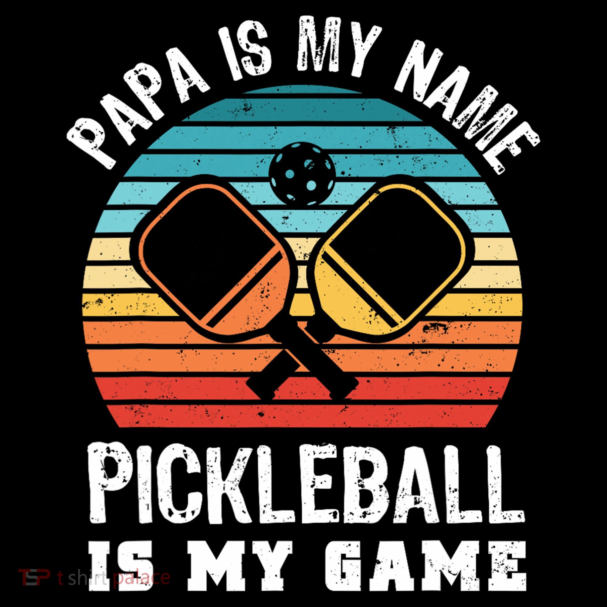 Funny Retro Papa Pickleball Sunset Gift Women's Tank Top