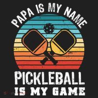 Funny Retro Papa Pickleball Sunset Gift Hat thumb 2
