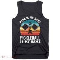 Funny Retro Papa Pickleball Sunset Gift Tank Top thumb 0