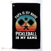Funny Retro Papa Pickleball Sunset Gift Golf Towel thumb 0
