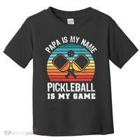 Funny Retro Papa Pickleball Sunset Gift Toddler T-Shirt thumb 0