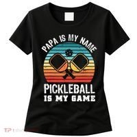 Funny Retro Papa Pickleball Sunset Gift Women's T-Shirt thumb 0