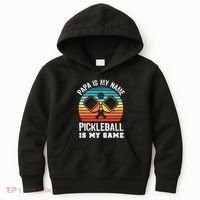 Funny Retro Papa Pickleball Sunset Gift Kids Hoodie thumb 0
