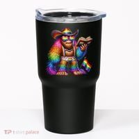 Funny Rainbow Pride Bigfoot Reading Book With Heart Glasses Tumbler thumb 0