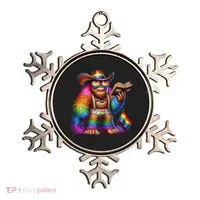 Funny Rainbow Pride Bigfoot Reading Book With Heart Glasses Ornament thumb 0
