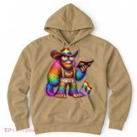 Funny Rainbow Pride Bigfoot Reading Book With Heart Glasses Hoodie thumb 0