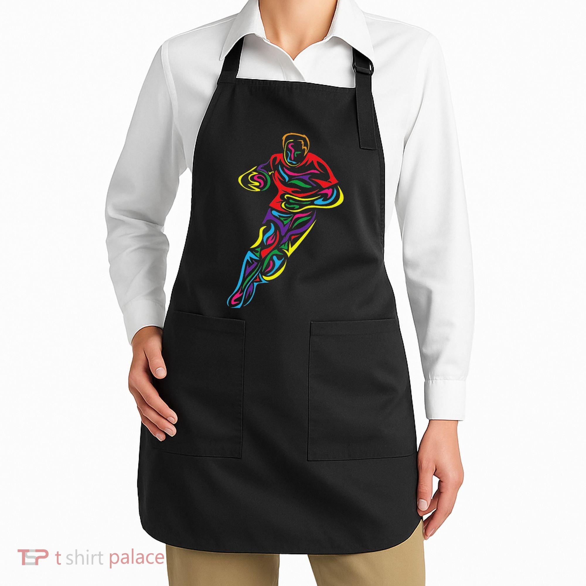 Funny Rugby Player Rugby Fan Graphic Outfit Apron