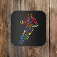 Funny Rugby Player Rugby Fan Graphic Outfit Coaster thumb 0