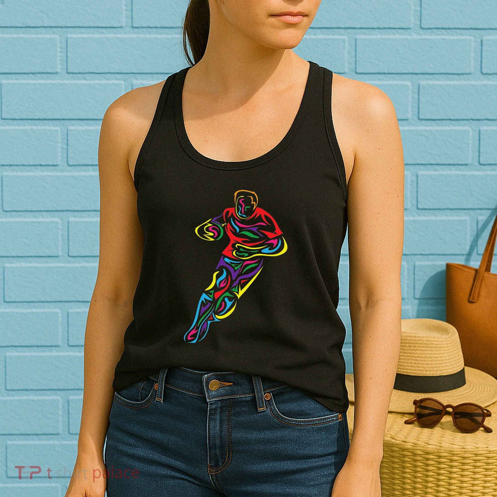 Funny Rugby Player Rugby Fan Graphic Outfit Women's Tank Top