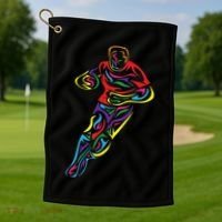 Funny Rugby Player Rugby Fan Graphic Outfit Golf Towel thumb 1