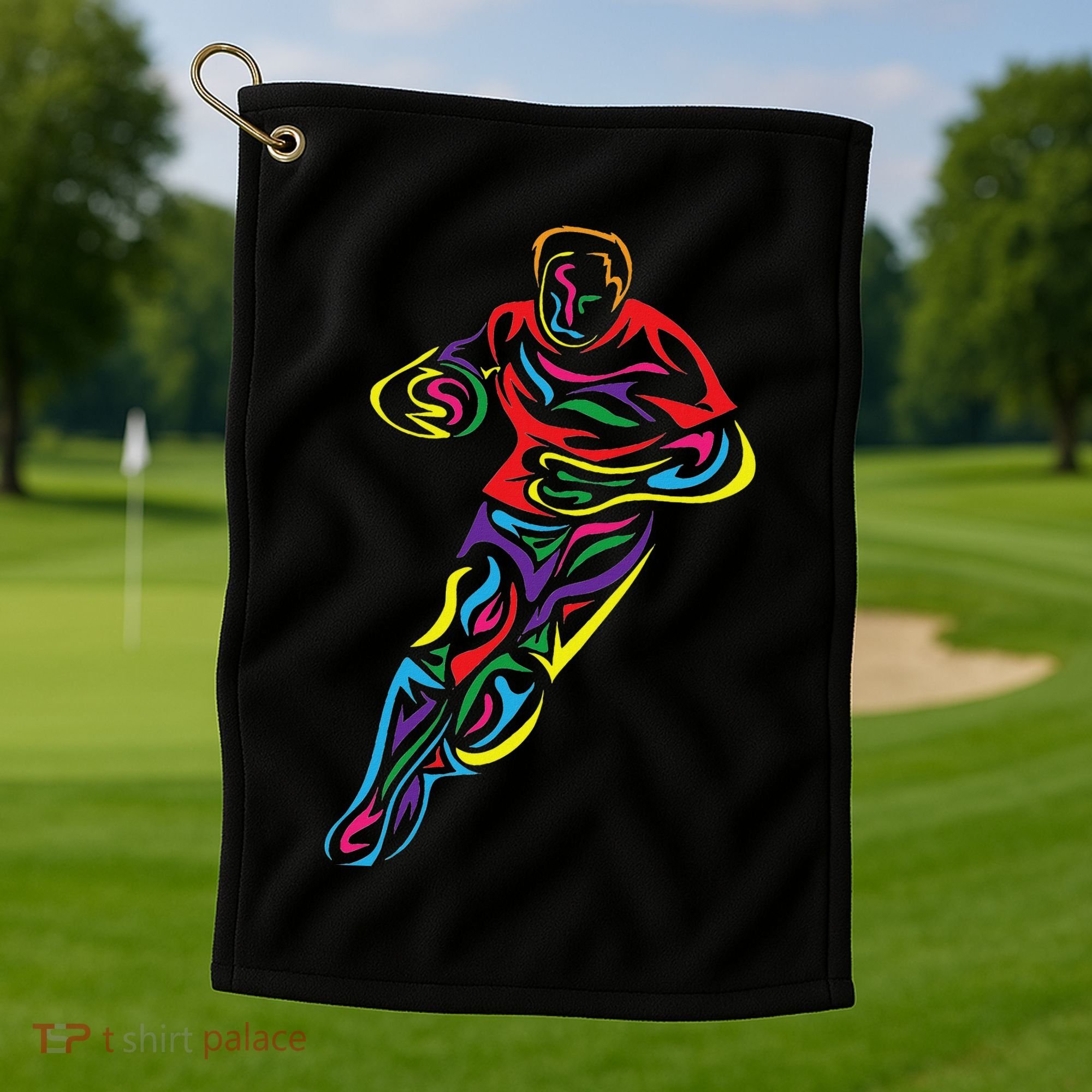 Funny Rugby Player Rugby Fan Graphic Outfit Golf Towel