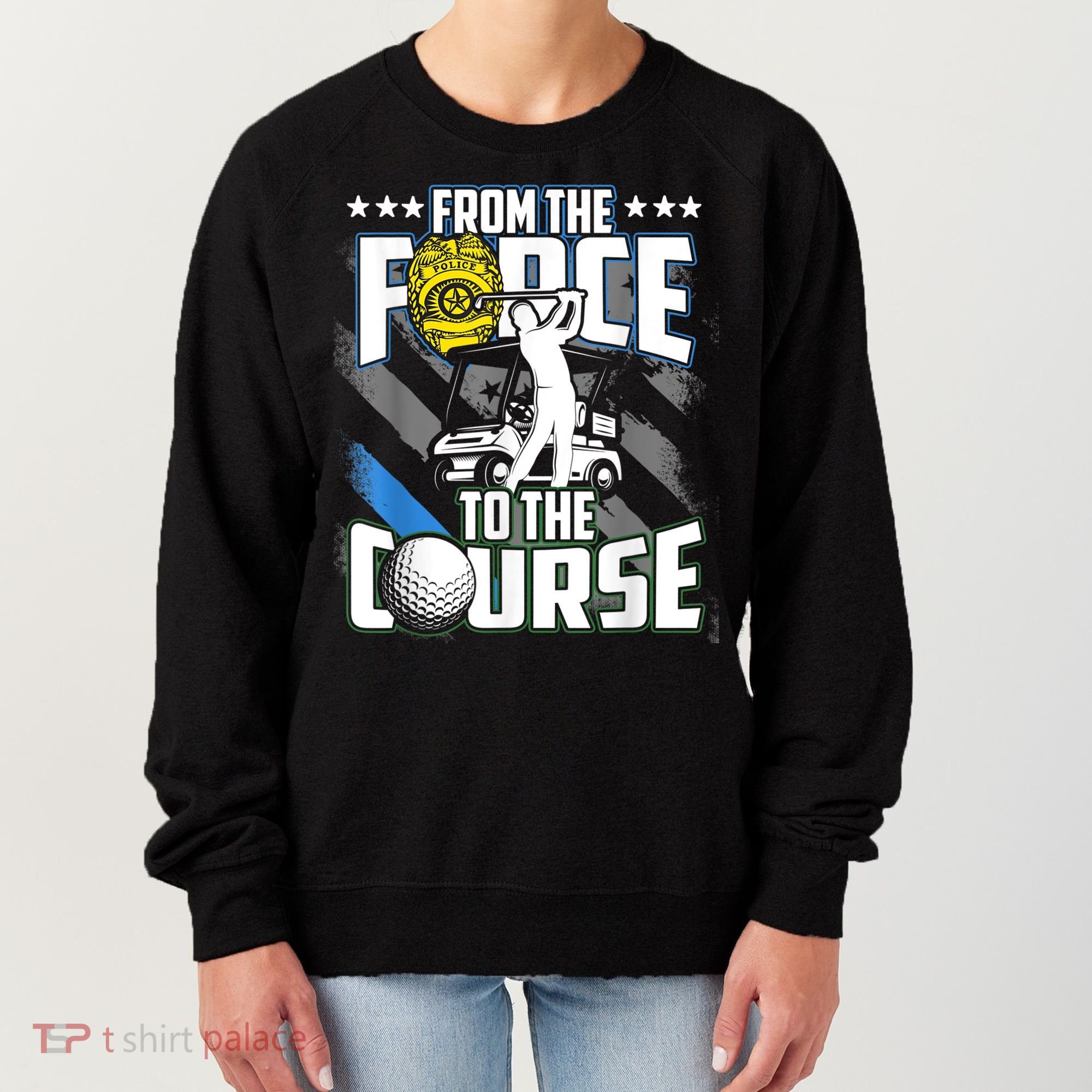 Funny Retired Police Officer Golf Retirement Gift Women's Sweatshirt