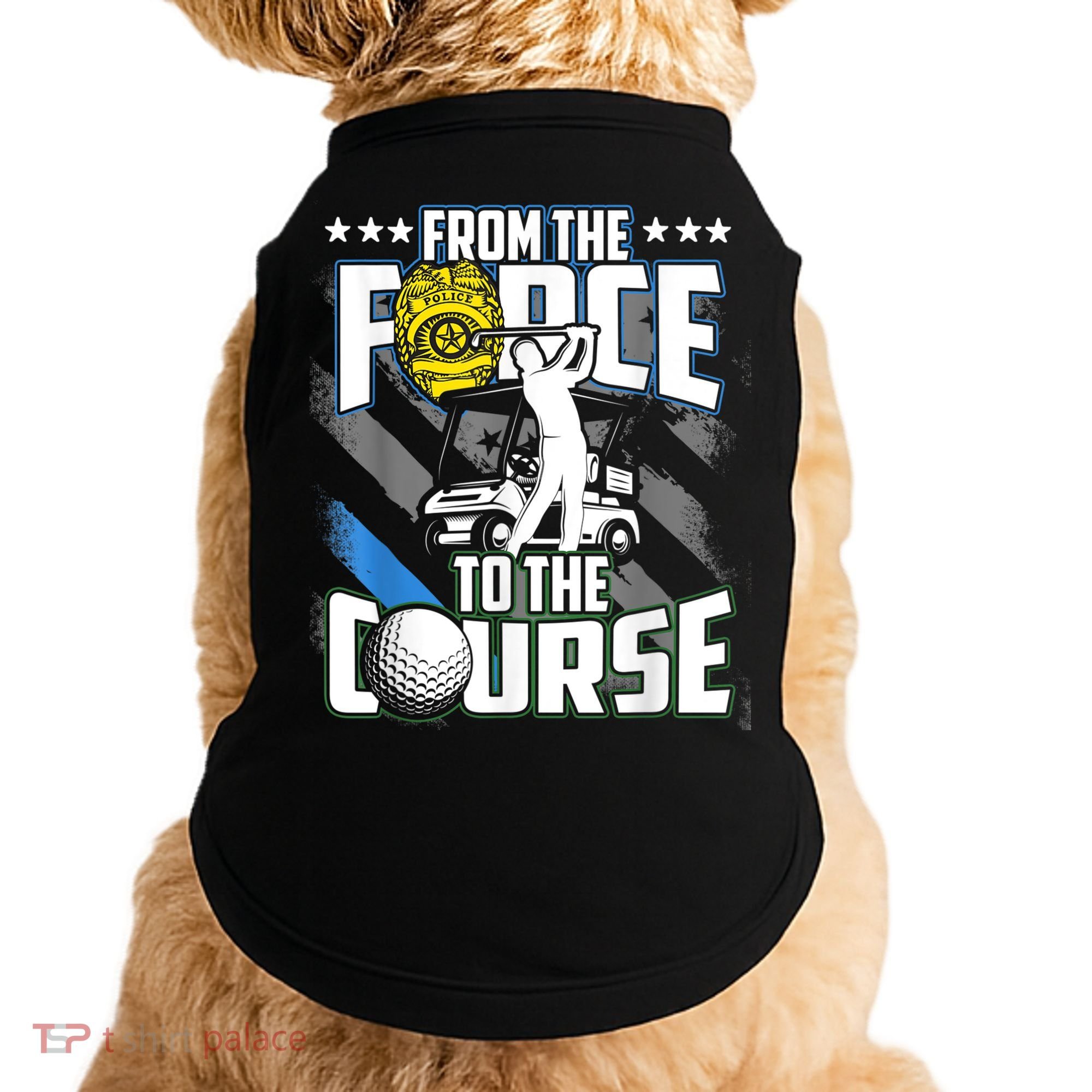 Funny Retired Police Officer Golf Retirement Gift Doggie Tank