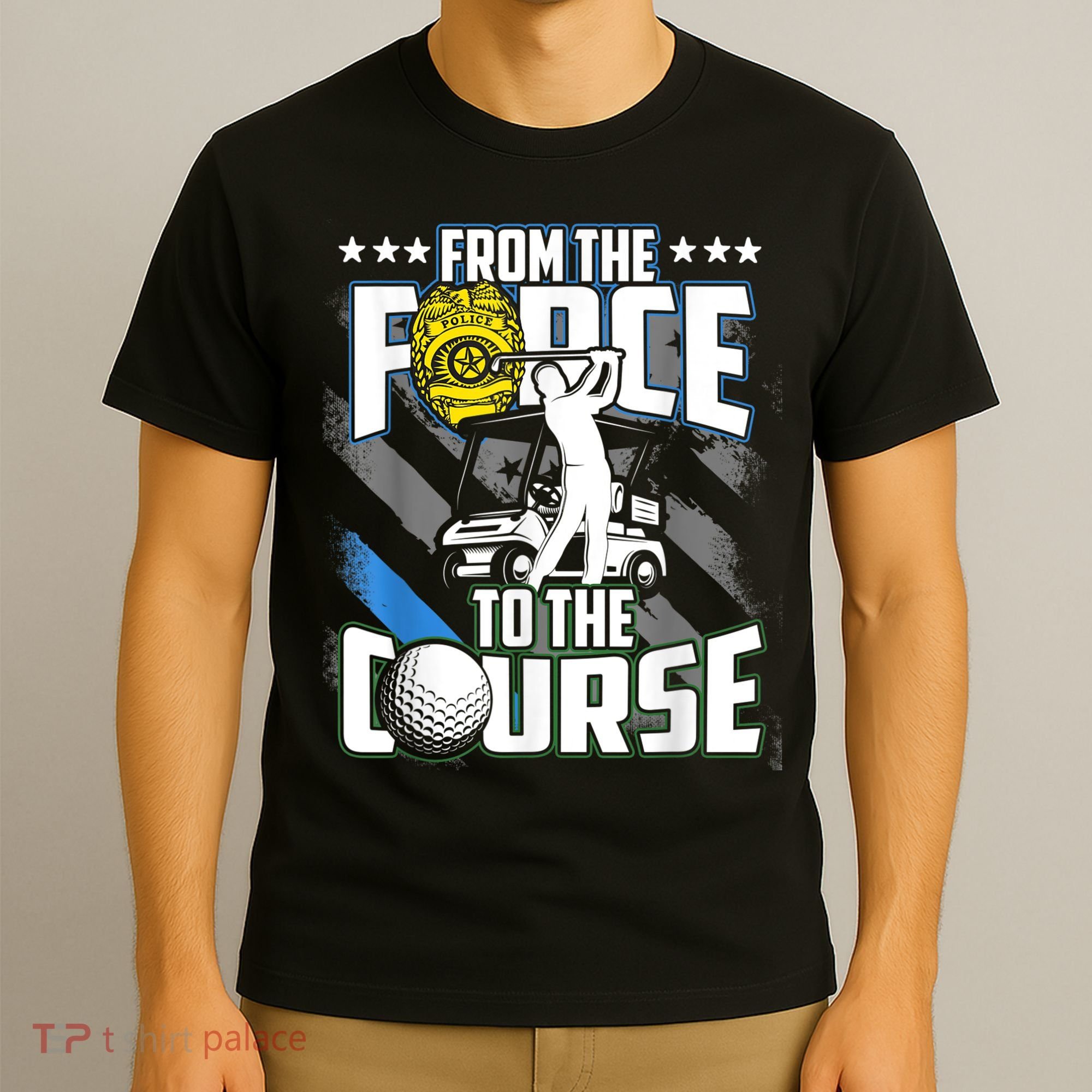 Funny Retired Police Officer Golf Retirement Gift T-Shirt
