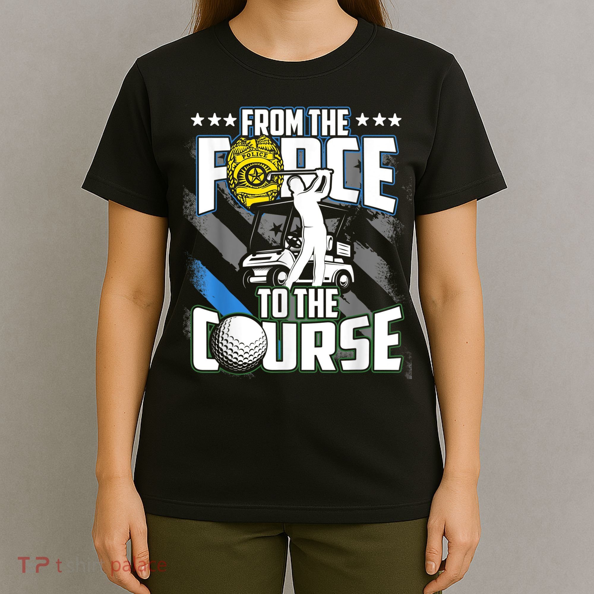 Funny Retired Police Officer Golf Retirement Gift T-Shirt