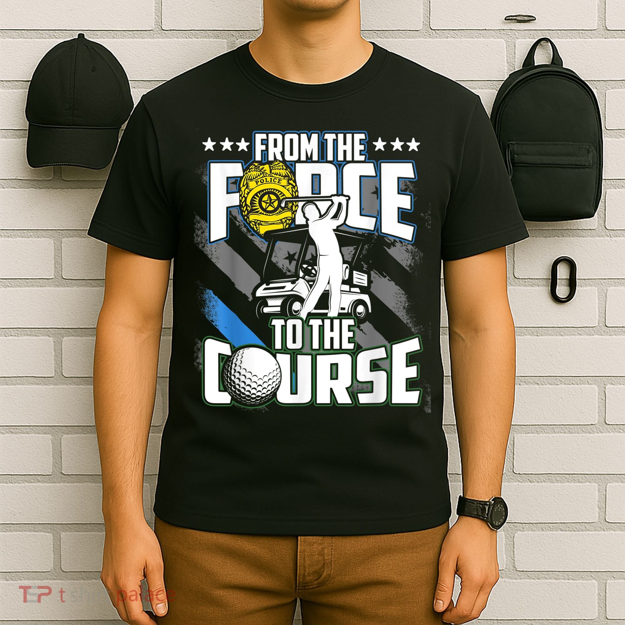 Funny Retired Police Officer Golf Retirement Gift T-Shirt