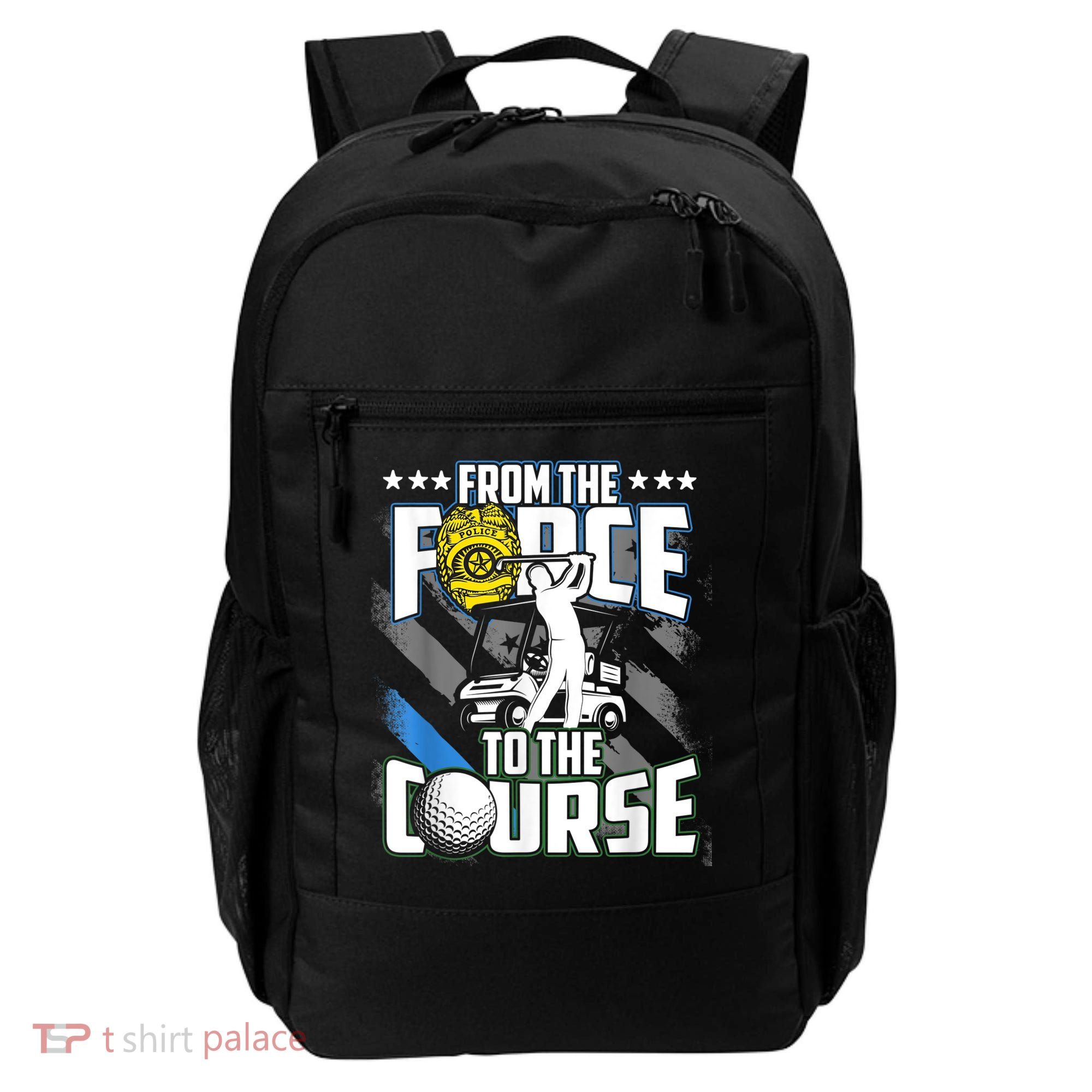 Funny Retired Police Officer Golf Retirement Gift Backpack