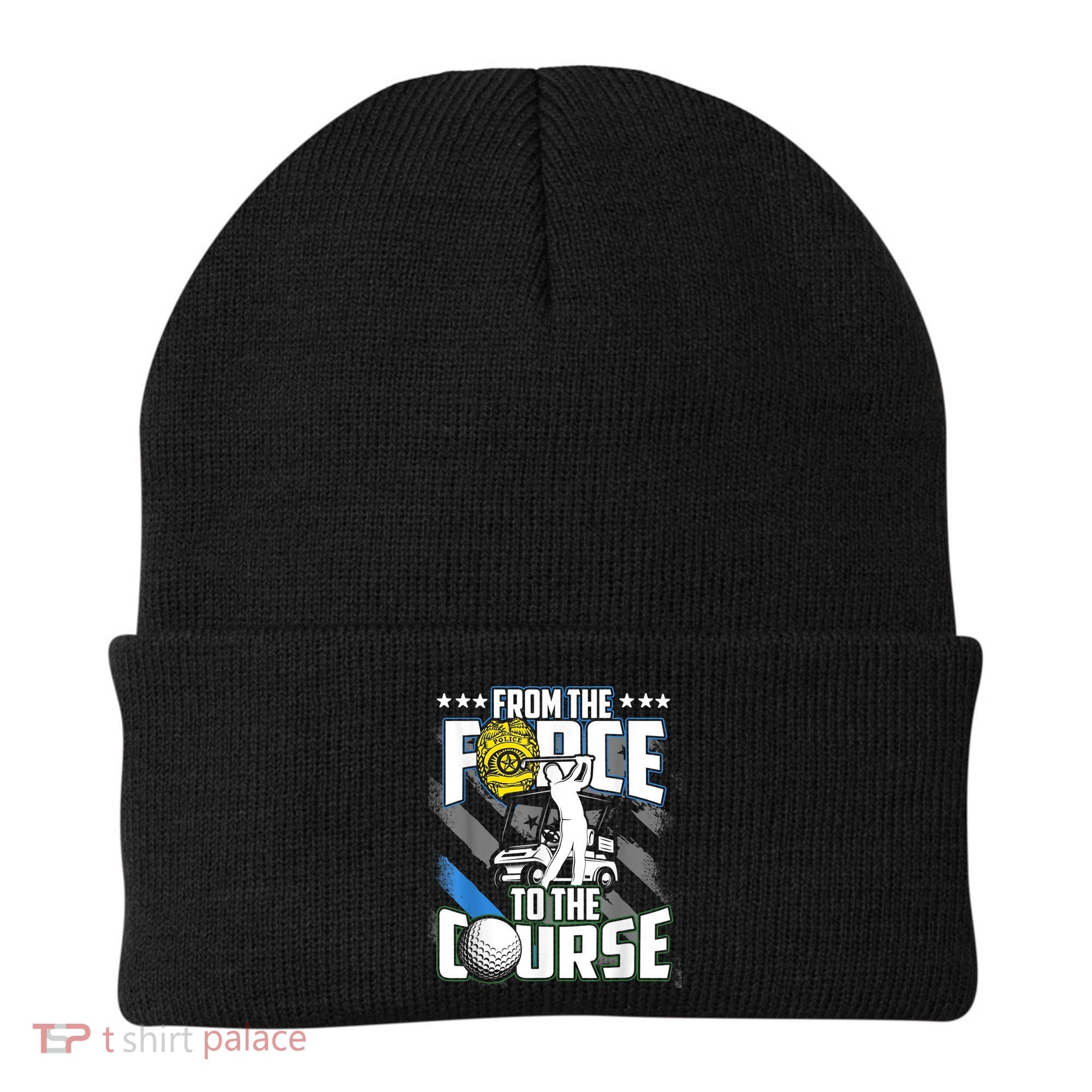 Funny Retired Police Officer Golf Retirement Gift Beanie