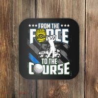 Funny Retired Police Officer Golf Retirement Gift Coaster thumb 0