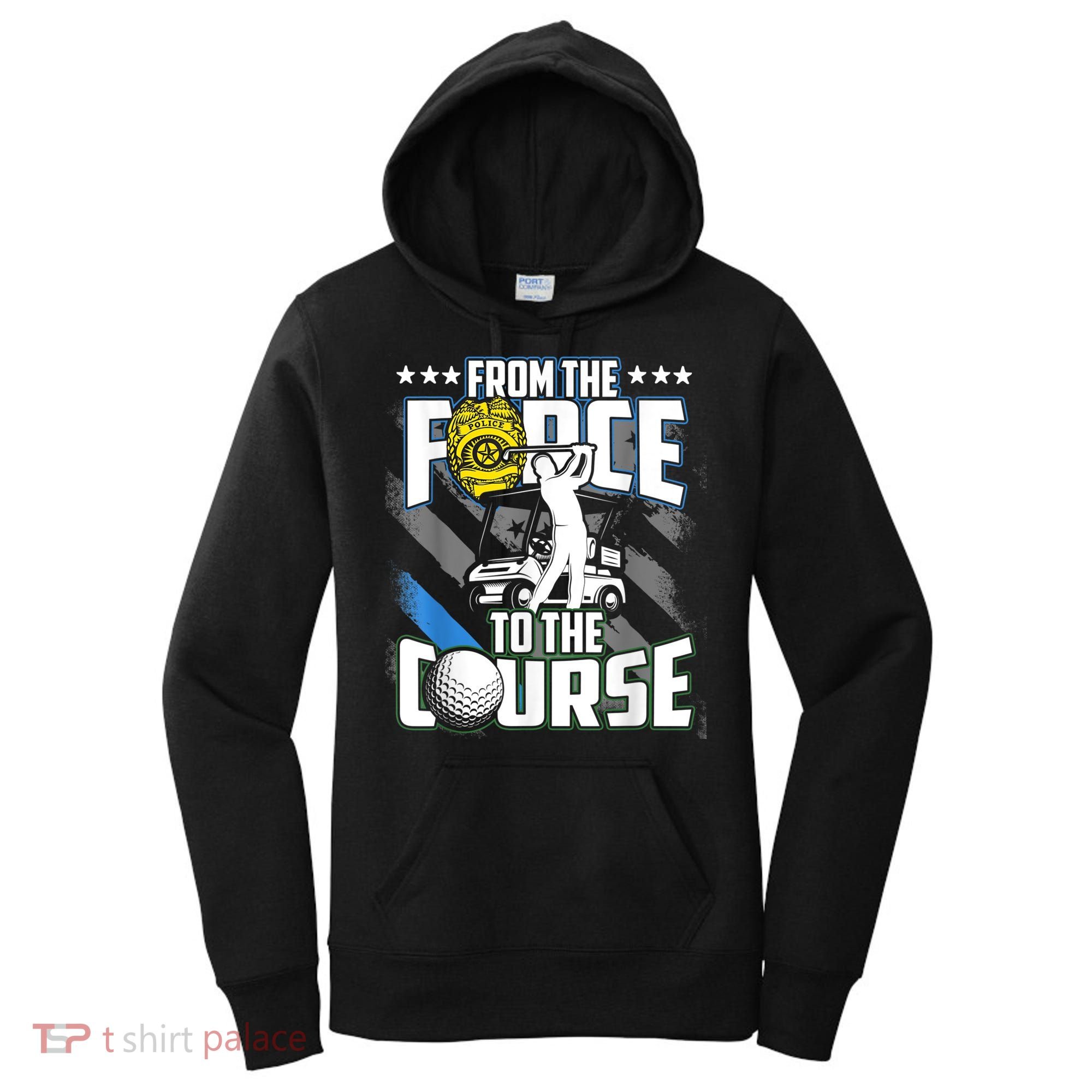 Funny Retired Police Officer Golf Retirement Gift Women's Hoodie