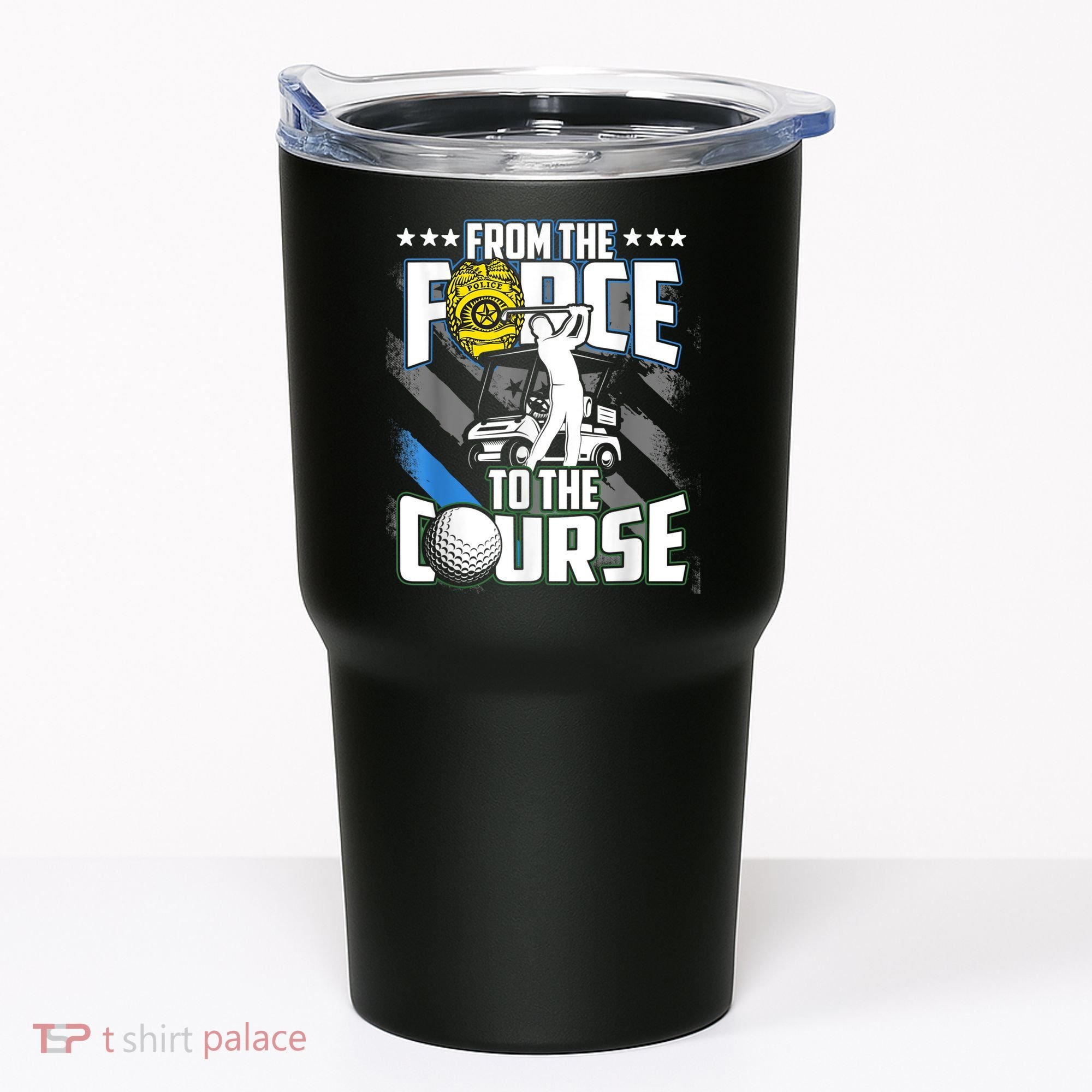 Funny Retired Police Officer Golf Retirement Gift Tumbler
