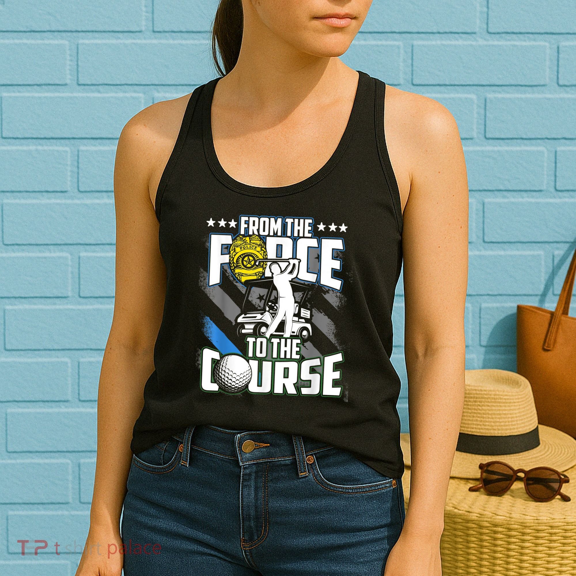 Funny Retired Police Officer Golf Retirement Gift Women's Tank Top