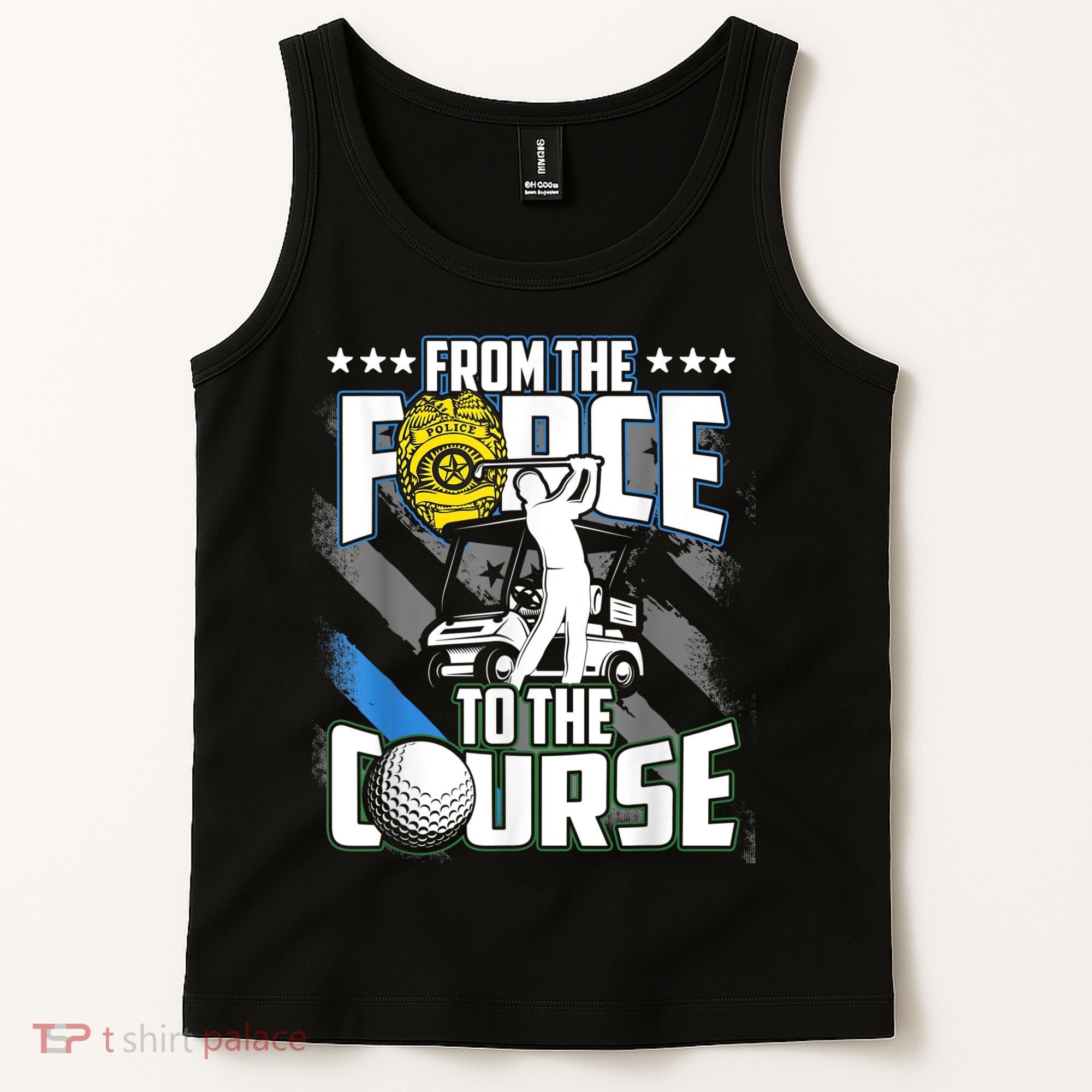 Funny Retired Police Officer Golf Retirement Gift Tank Top
