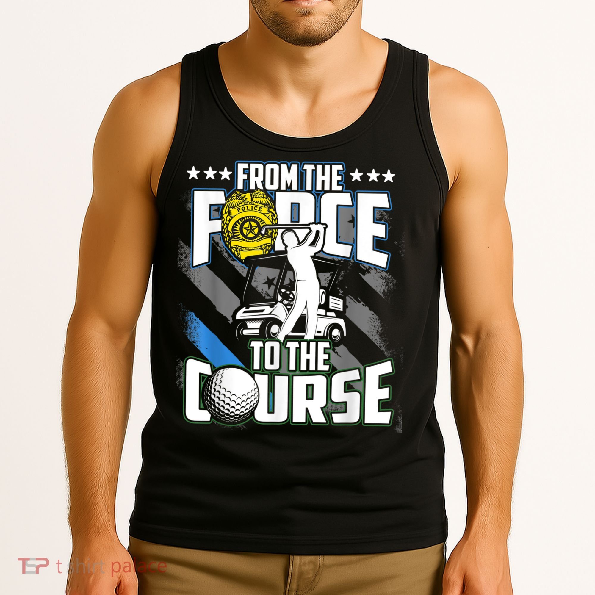 Funny Retired Police Officer Golf Retirement Gift Tank Top