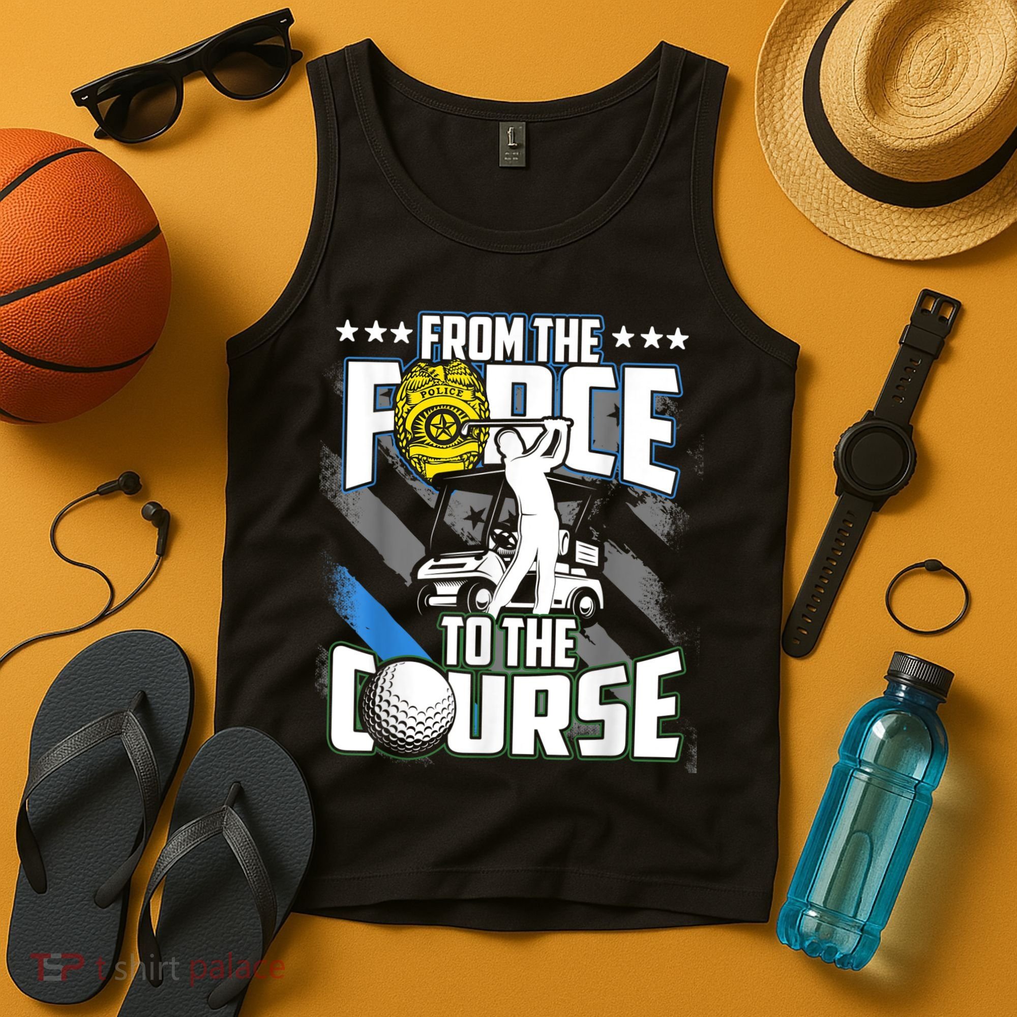 Funny Retired Police Officer Golf Retirement Gift Tank Top