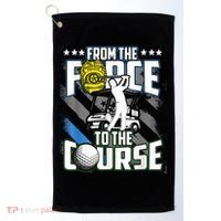 Funny Retired Police Officer Golf Retirement Gift Golf Towel thumb 0