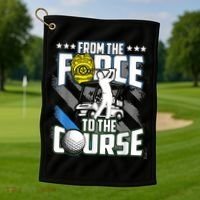 Funny Retired Police Officer Golf Retirement Gift Golf Towel thumb 1