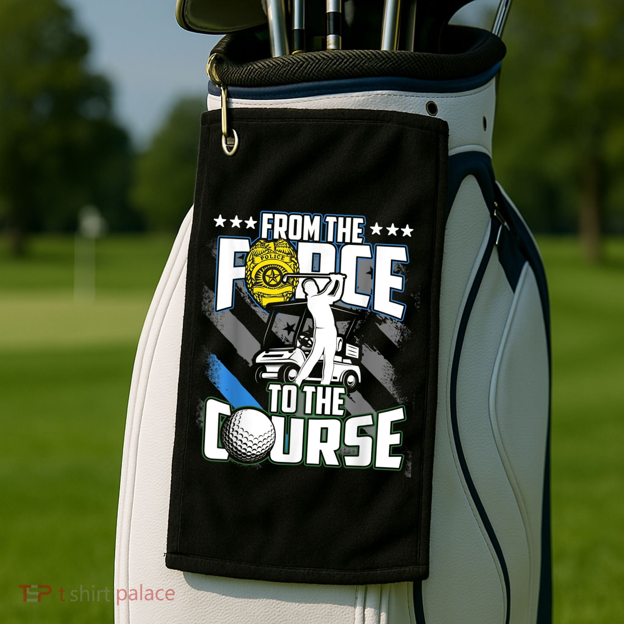Funny Retired Police Officer Golf Retirement Gift Golf Towel