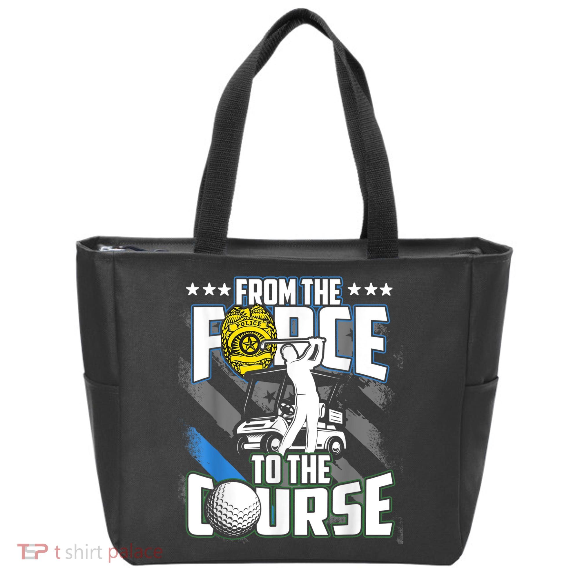 Funny Retired Police Officer Golf Retirement Gift Tote Bag