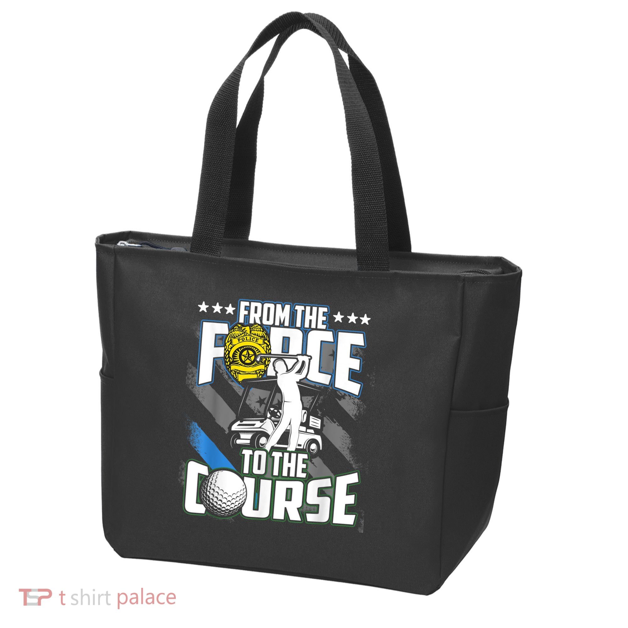 Funny Retired Police Officer Golf Retirement Gift Tote Bag