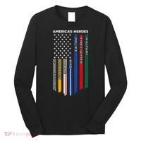 First Responders Police Military Firefighter Nurse Long Sleeve Shirt thumb 0