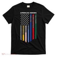 First Responders Police Military Firefighter Nurse T-Shirt thumb 0