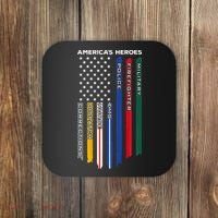 First Responders Police Military Firefighter Nurse Coaster thumb 0