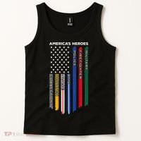First Responders Police Military Firefighter Nurse Tank Top thumb 2