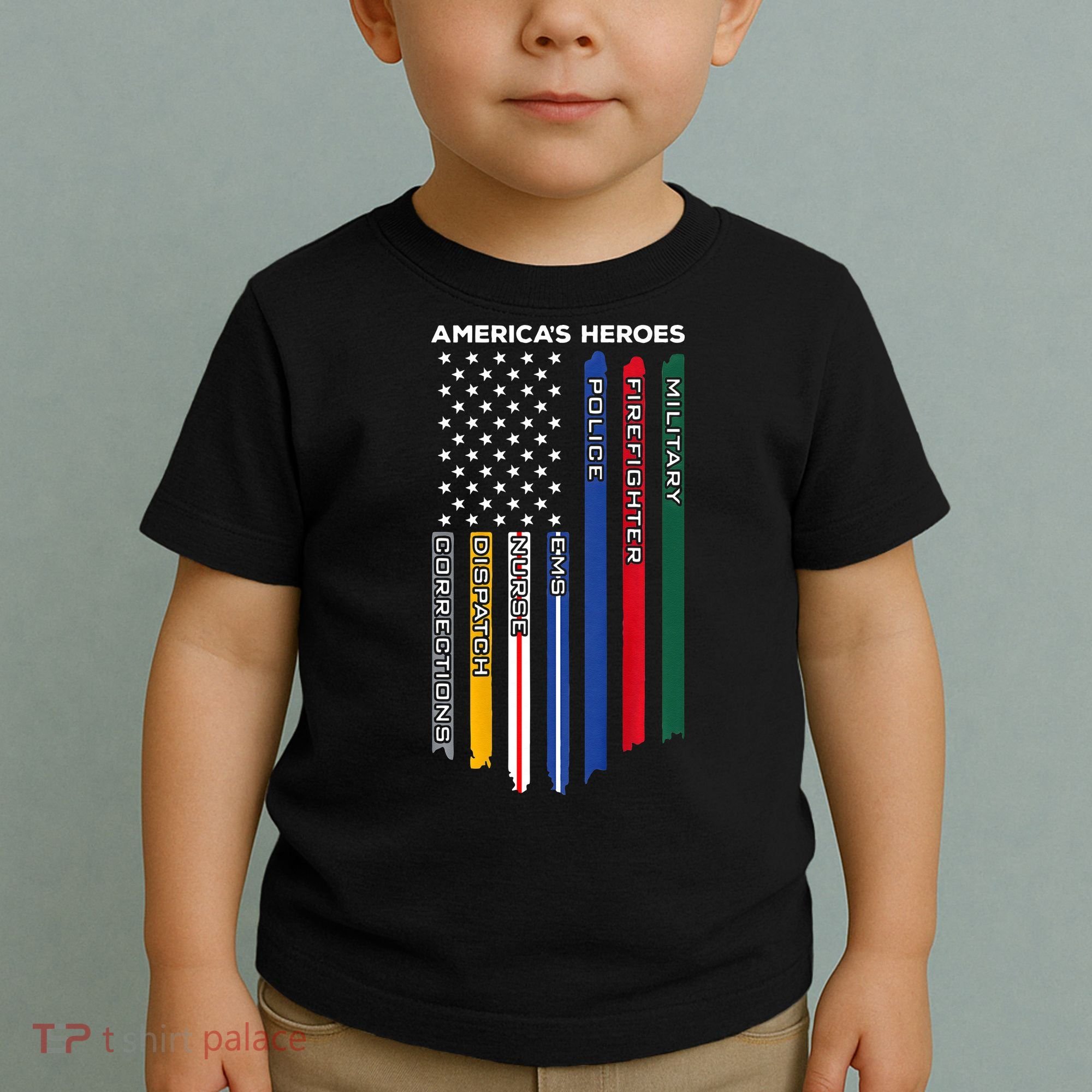 First Responders Police Military Firefighter Nurse Toddler T-Shirt