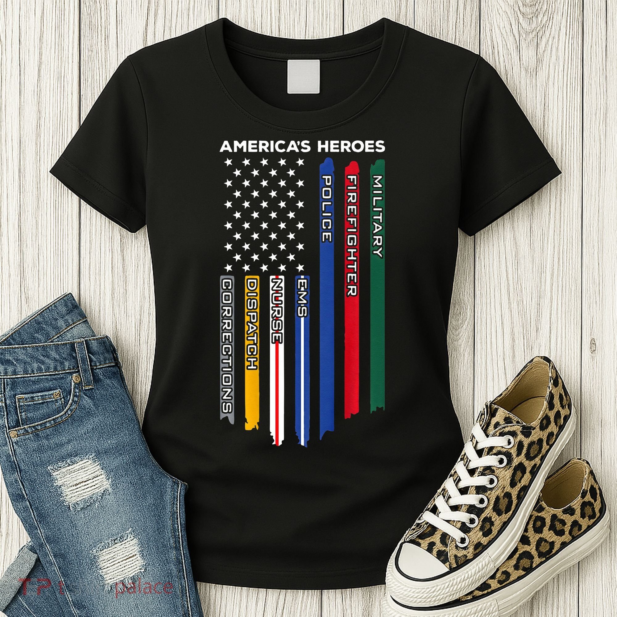 First Responders Police Military Firefighter Nurse Women's T-Shirt