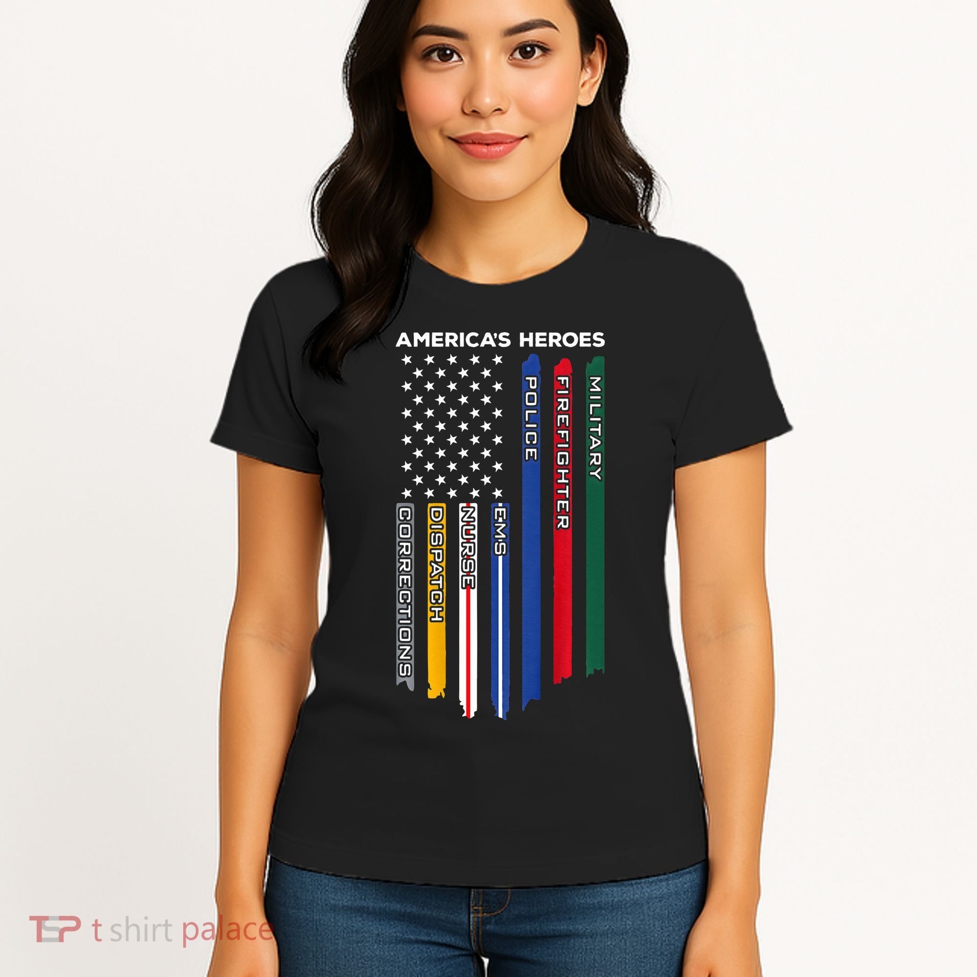 First Responders Police Military Firefighter Nurse Women's T-Shirt
