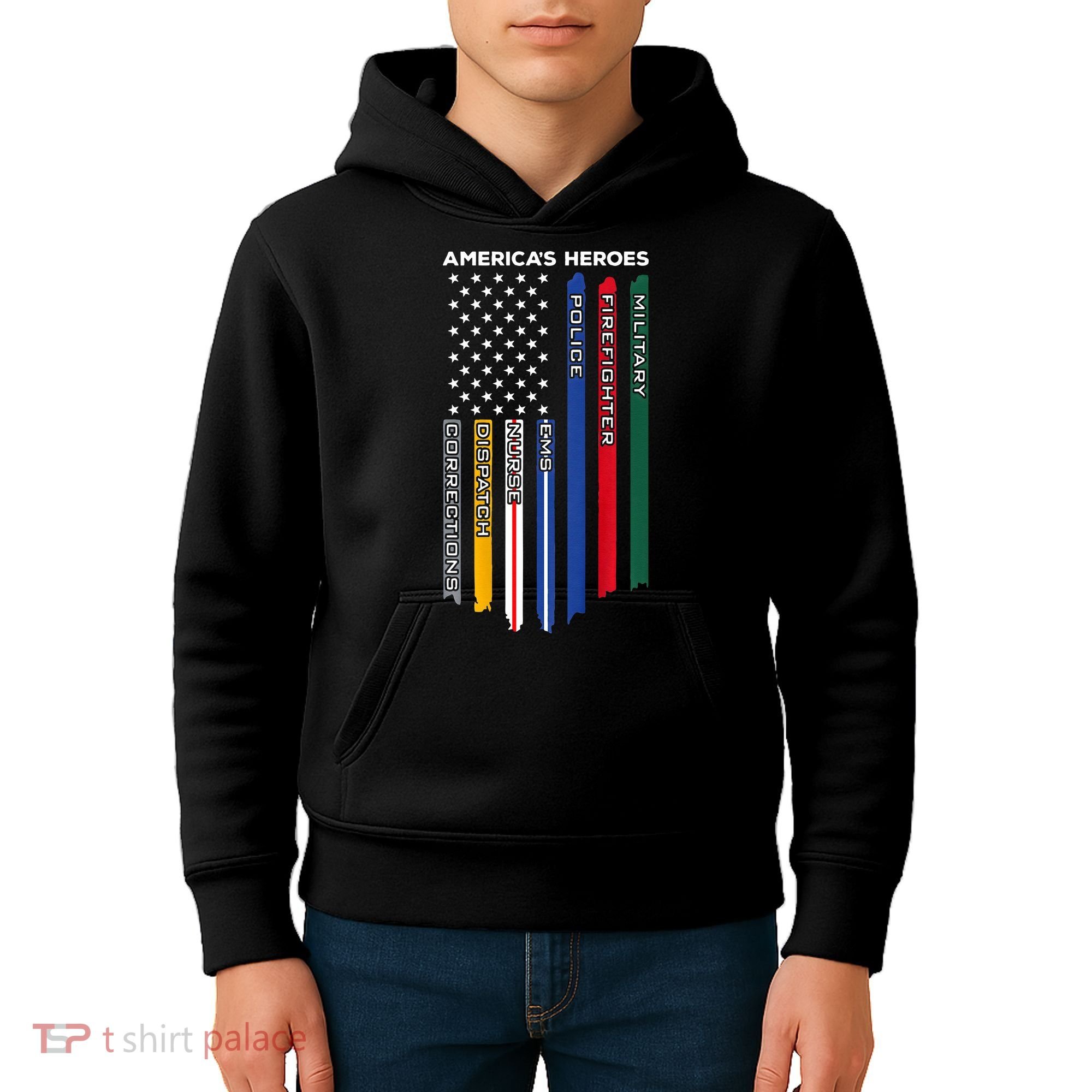 First Responders Police Military Firefighter Nurse Kids Hoodie