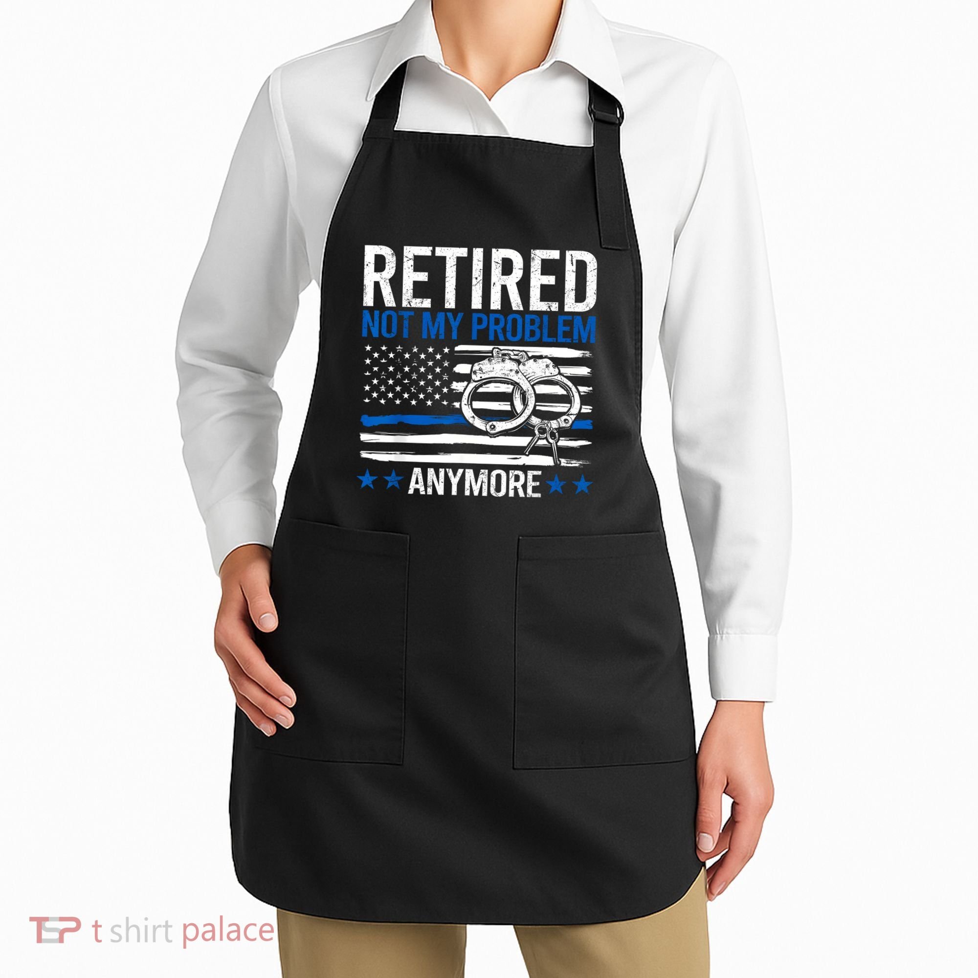 Funny Retired Police Officer Law Enforcement Retirement Apron