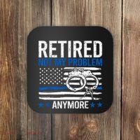 Funny Retired Police Officer Law Enforcement Retirement Coaster thumb 0