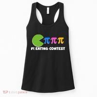 Funny Retro Pi Day 314 Pi Eating Contest Video Game Women's Tank Top thumb 0