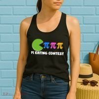 Funny Retro Pi Day 314 Pi Eating Contest Video Game Women's Tank Top thumb 2