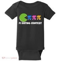 Funny Retro Pi Day 314 Pi Eating Contest Video Game Baby Bodysuit thumb 0