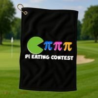 Funny Retro Pi Day 314 Pi Eating Contest Video Game Golf Towel thumb 1