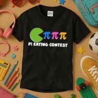 Funny Retro Pi Day 314 Pi Eating Contest Video Game Kids T-Shirt thumb 3