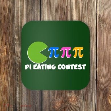 Funny Retro Pi Day 314 Pi Eating Contest Video Game Coaster